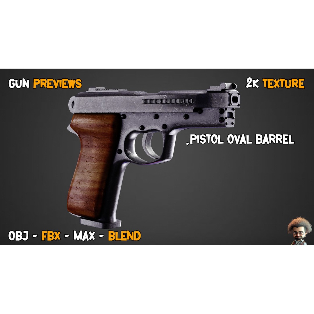 55 Game-Ready Guns 3D Model – Low-Poly Weapons Pack, FBX, OBJ - View 38