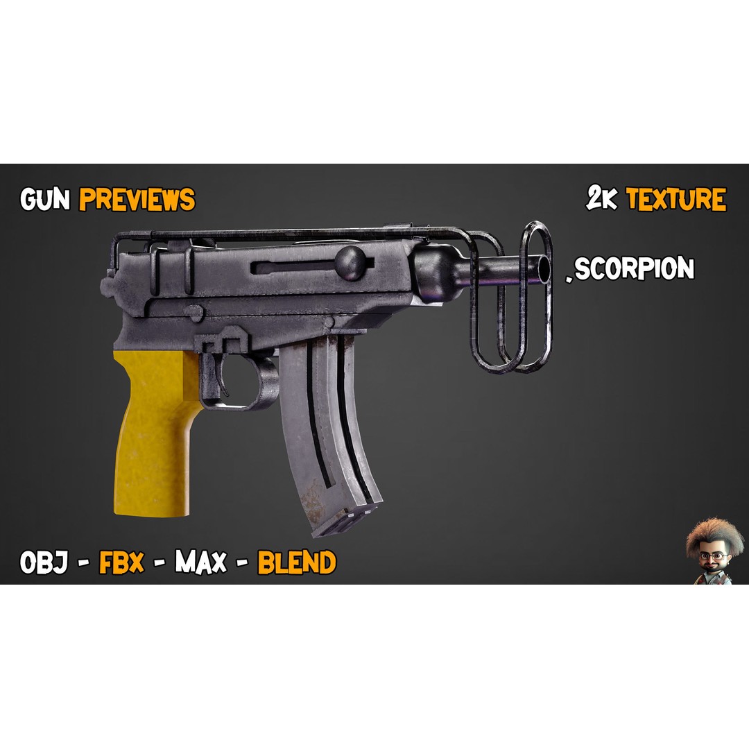 55 Game-Ready Guns 3D Model – Low-Poly Weapons Pack, FBX, OBJ - View 39