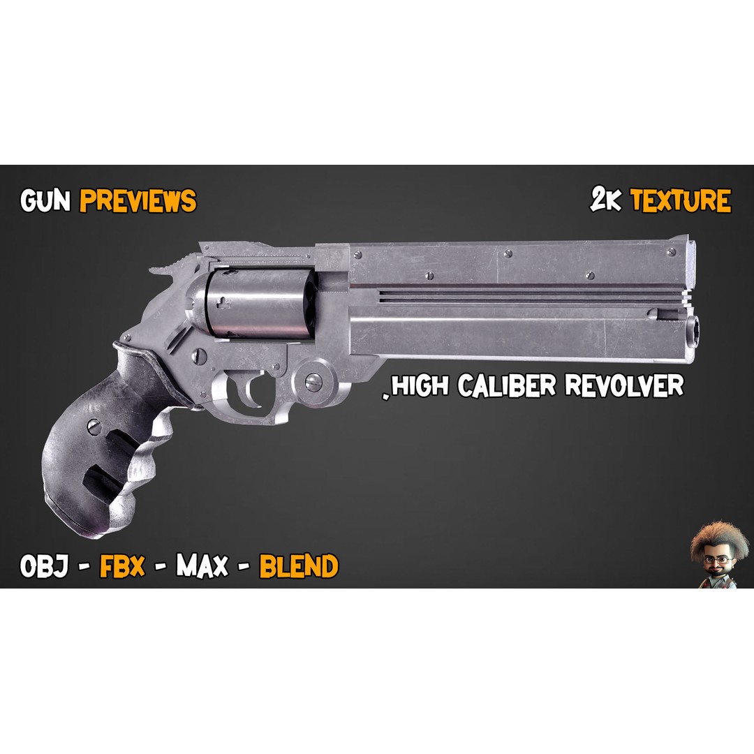 55 Game-Ready Guns 3D Model – Low-Poly Weapons Pack, FBX, OBJ - View 42
