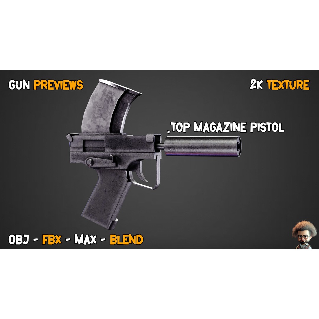 55 Game-Ready Guns 3D Model – Low-Poly Weapons Pack, FBX, OBJ - View 43
