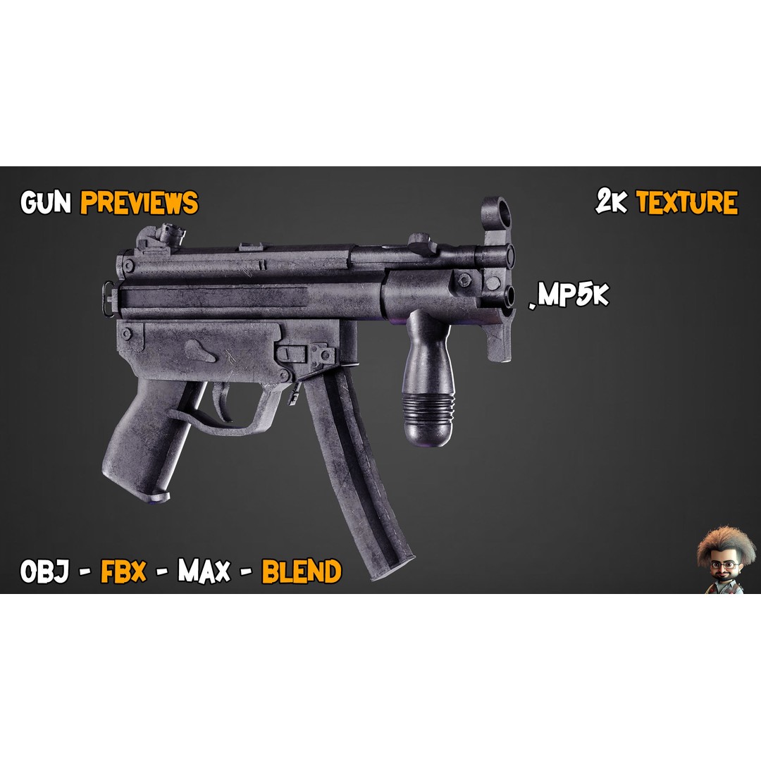 55 Game-Ready Guns 3D Model – Low-Poly Weapons Pack, FBX, OBJ - View 44