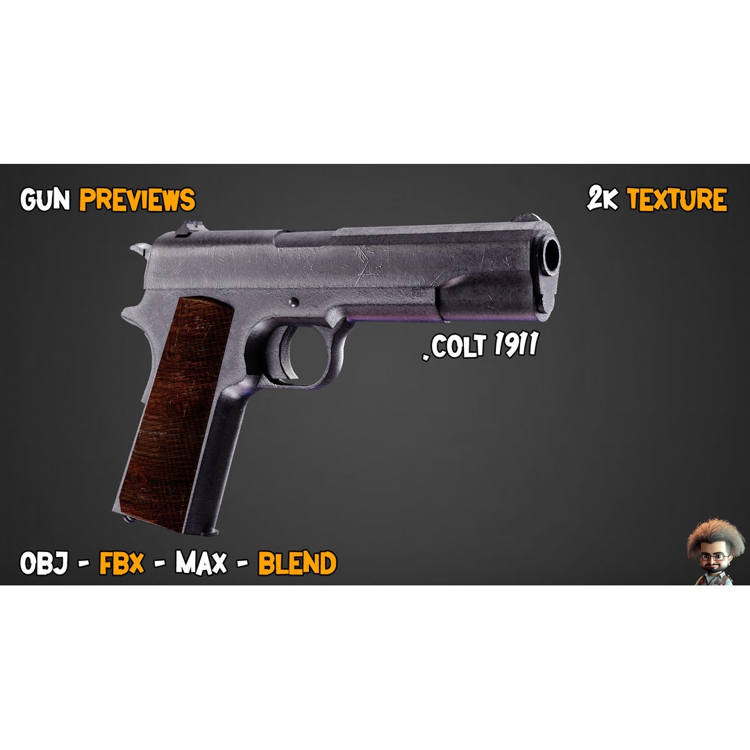 55 Game-Ready Guns 3D Model – Low-Poly Weapons Pack, FBX, OBJ - View 50