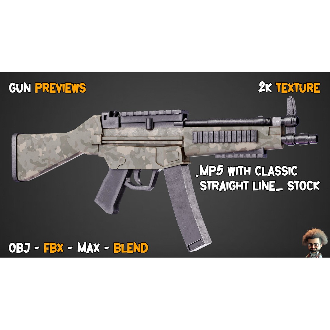 55 Game-Ready Guns 3D Model – Low-Poly Weapons Pack, FBX, OBJ - View 54