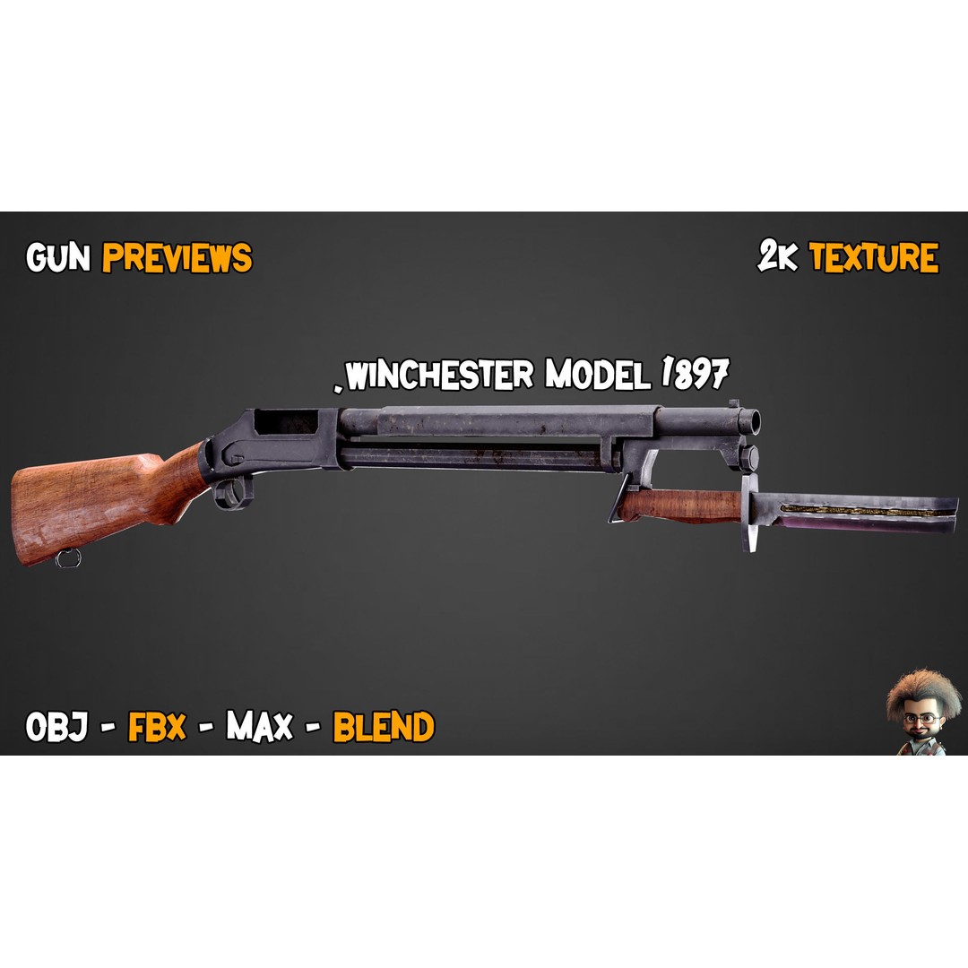 55 Game-Ready Guns 3D Model – Low-Poly Weapons Pack, FBX, OBJ - View 56
