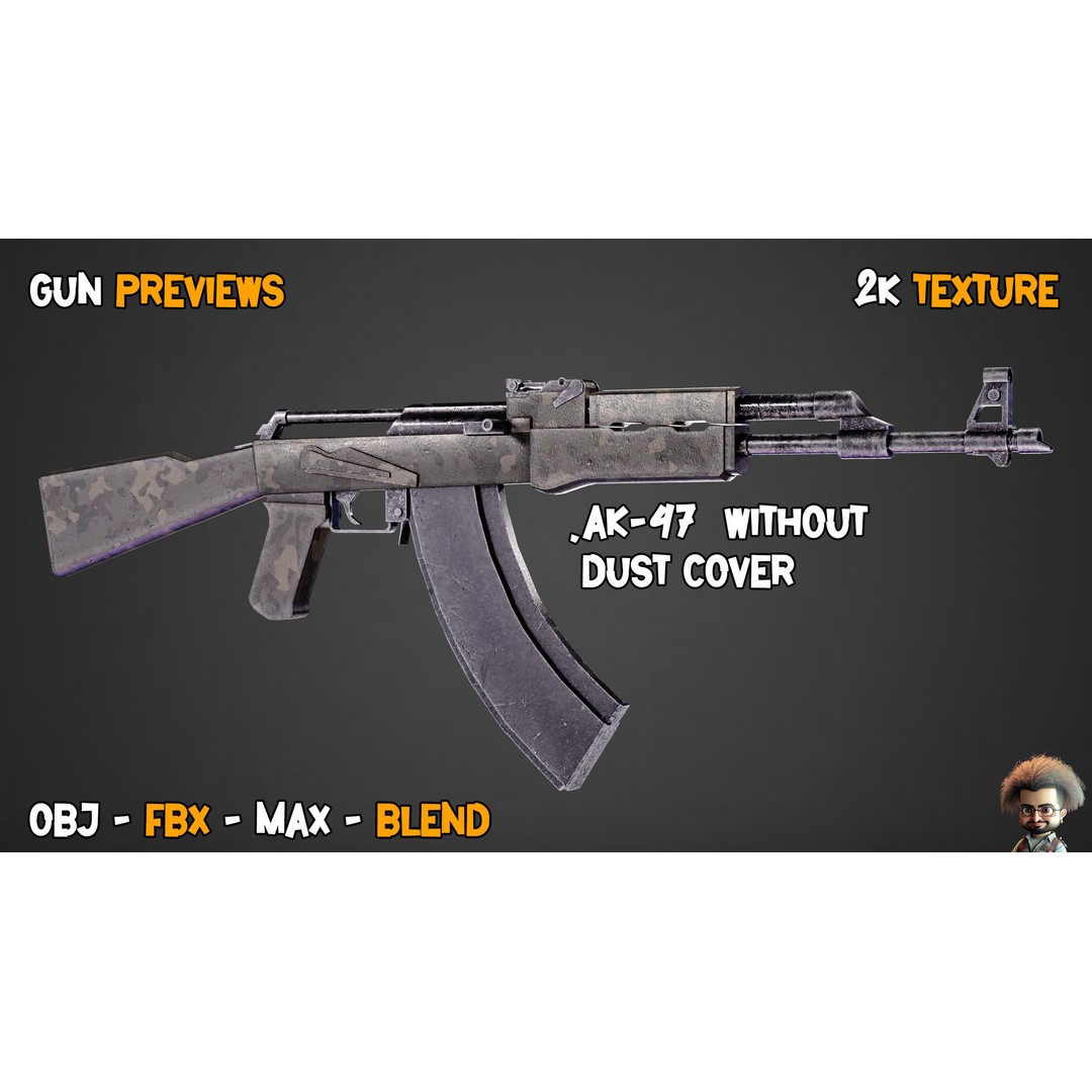 55 Game-Ready Guns 3D Model – Low-Poly Weapons Pack, FBX, OBJ - View 57