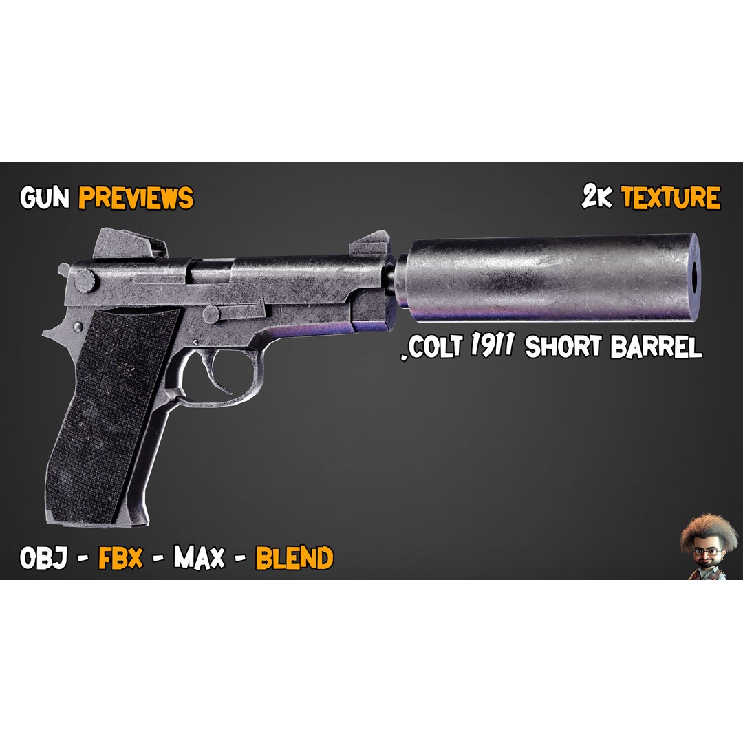 55 Game-Ready Guns 3D Model – Low-Poly Weapons Pack, FBX, OBJ - View 9