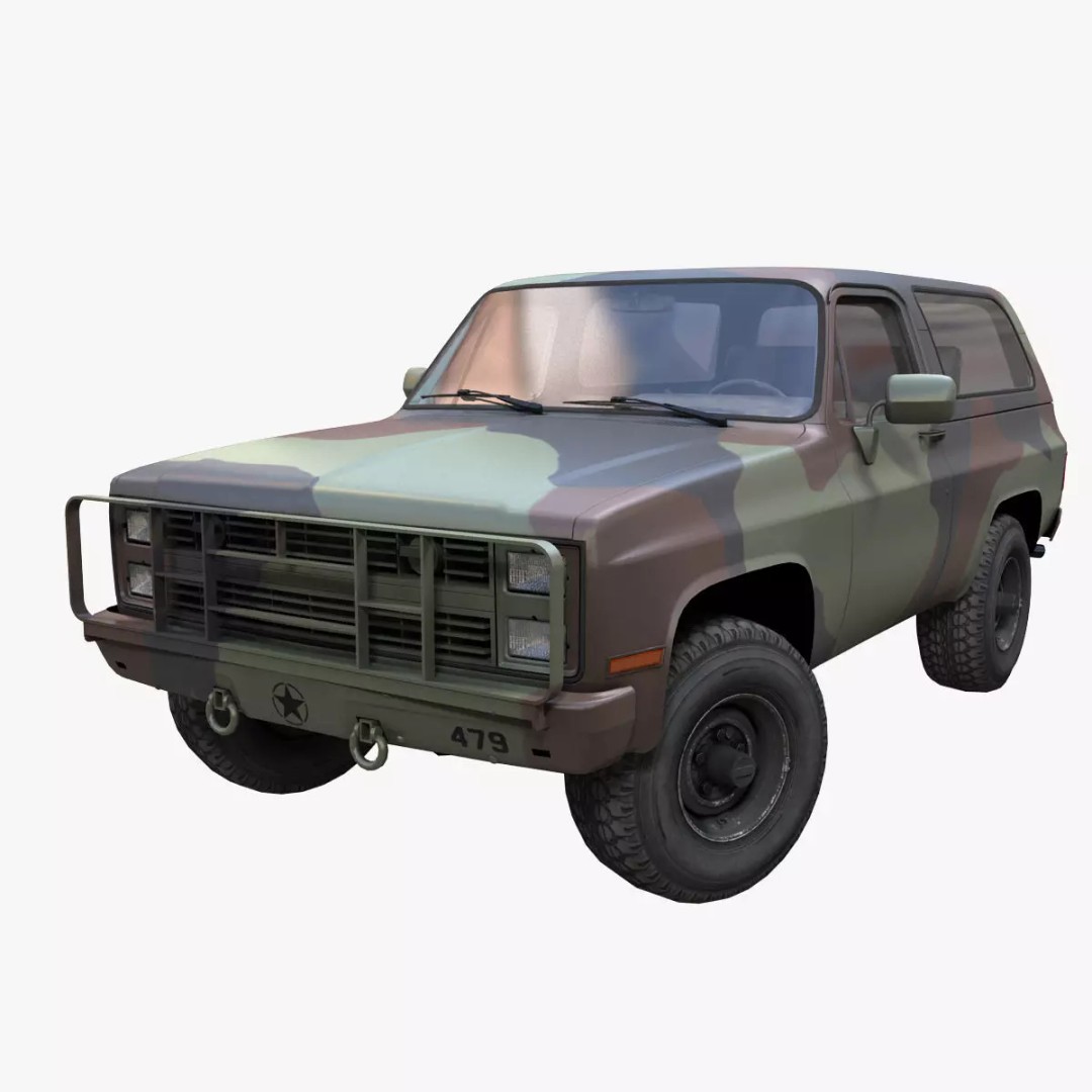 USA Military Offroad Vehicle 3D Model – Low Poly Game Asset, FBX - View 2