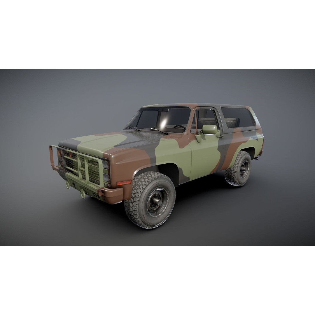 USA Military Offroad Vehicle 3D Model – Low Poly Game Asset, FBX - View 21
