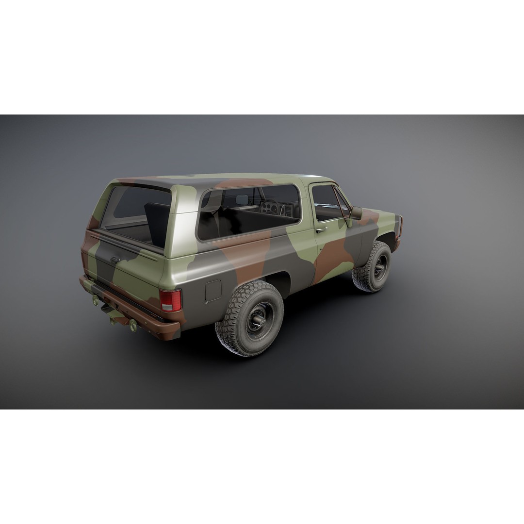 USA Military Offroad Vehicle 3D Model – Low Poly Game Asset, FBX - View 22