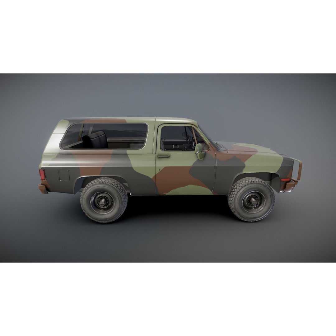 USA Military Offroad Vehicle 3D Model – Low Poly Game Asset, FBX - View 24