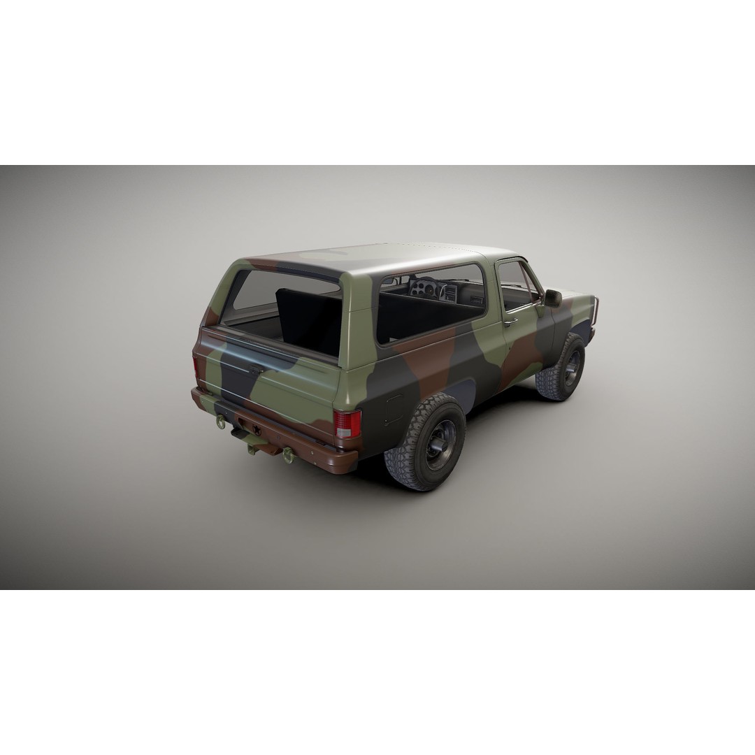 USA Military Offroad Vehicle 3D Model – Low Poly Game Asset, FBX - View 25