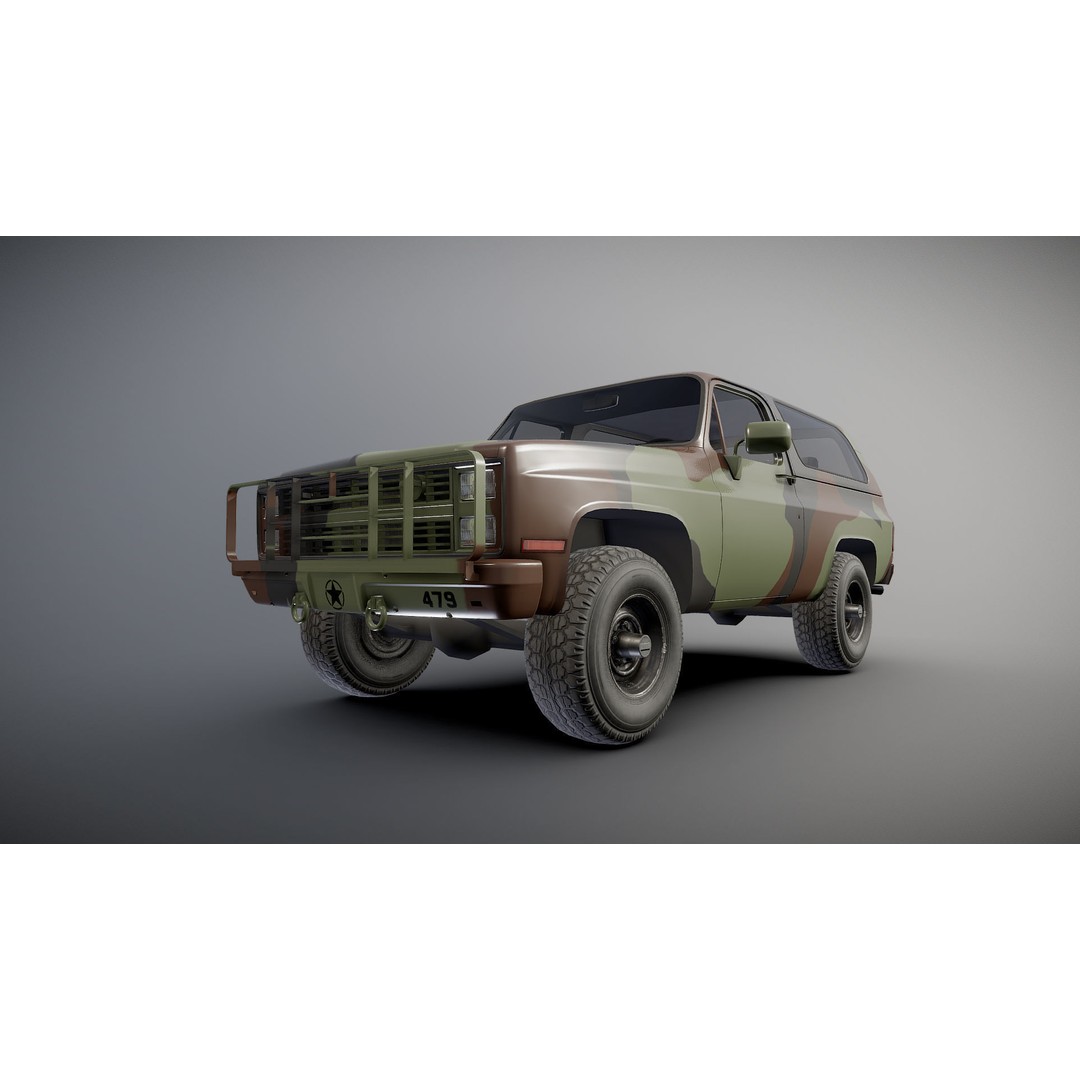 USA Military Offroad Vehicle 3D Model – Low Poly Game Asset, FBX - View 26