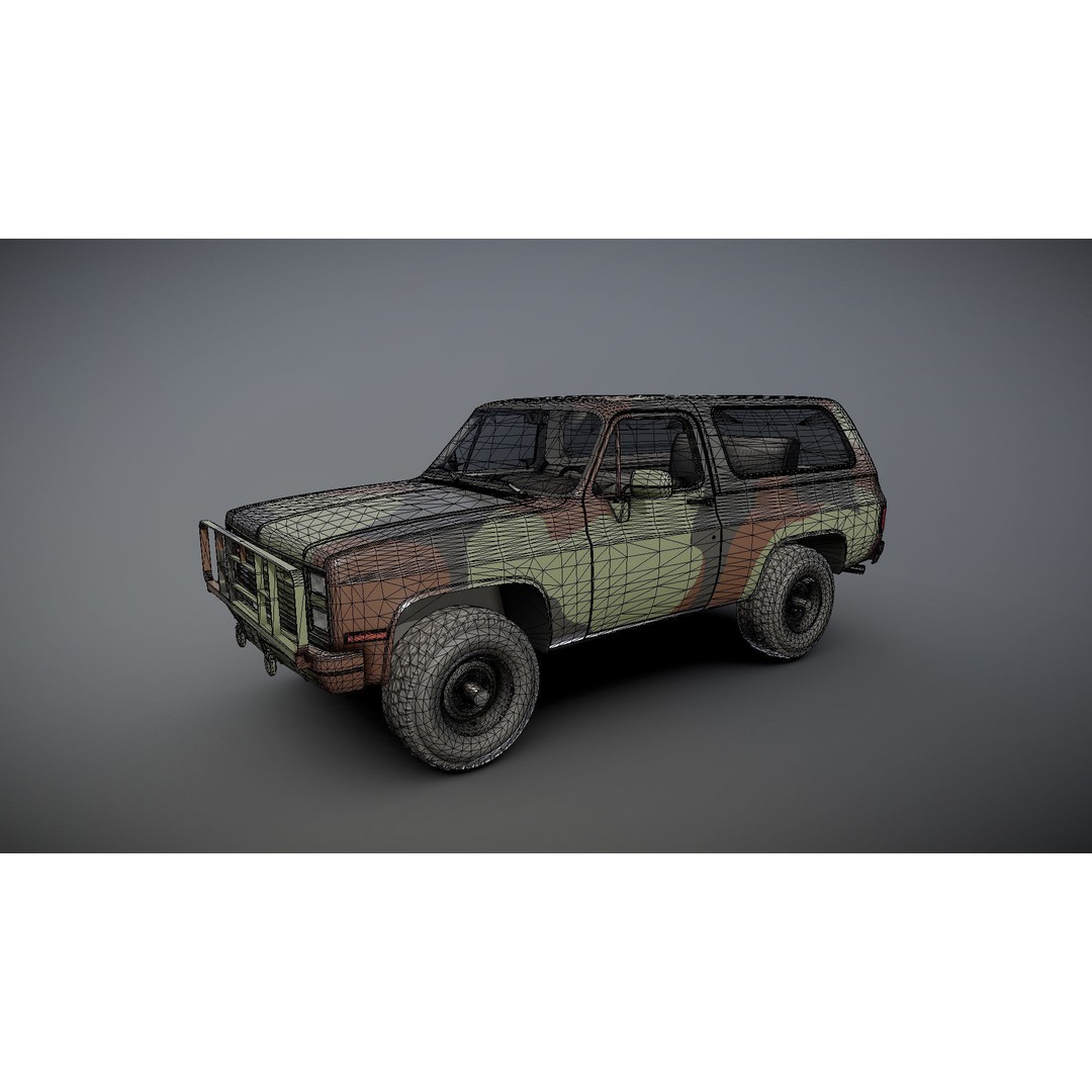 USA Military Offroad Vehicle 3D Model – Low Poly Game Asset, FBX - View 27