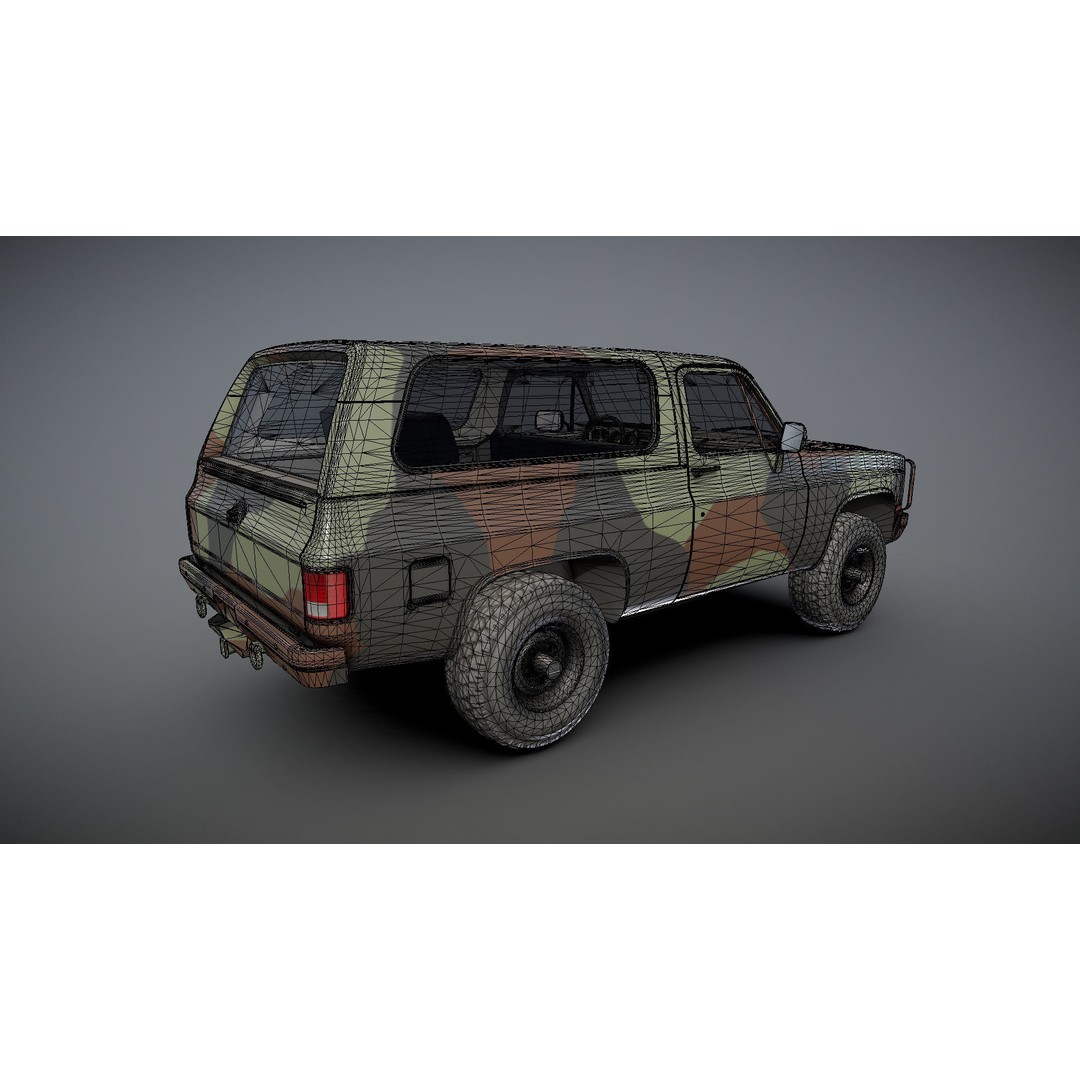 USA Military Offroad Vehicle 3D Model – Low Poly Game Asset, FBX - View 28