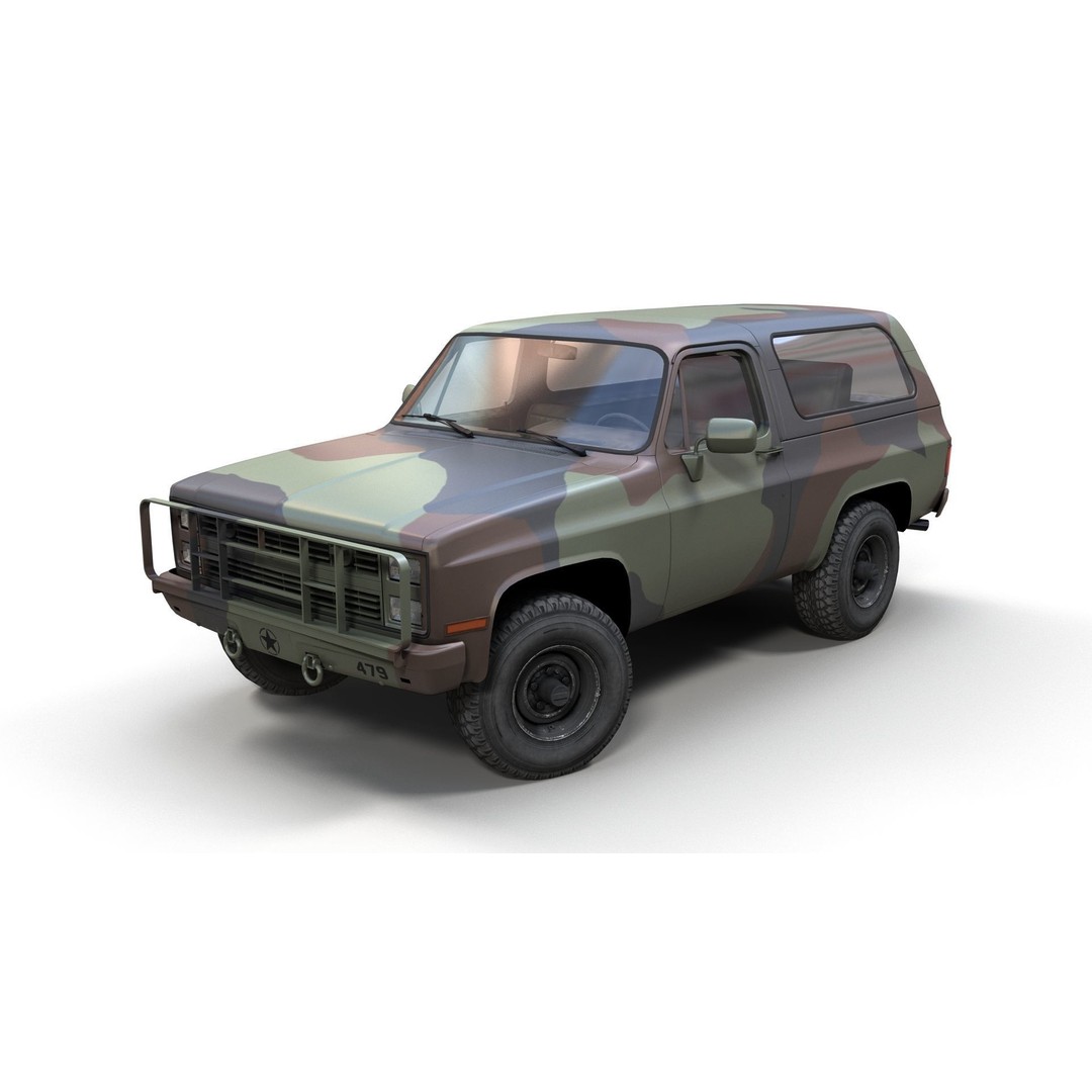 USA Military Offroad Vehicle 3D Model – Low Poly Game Asset, FBX - View 3