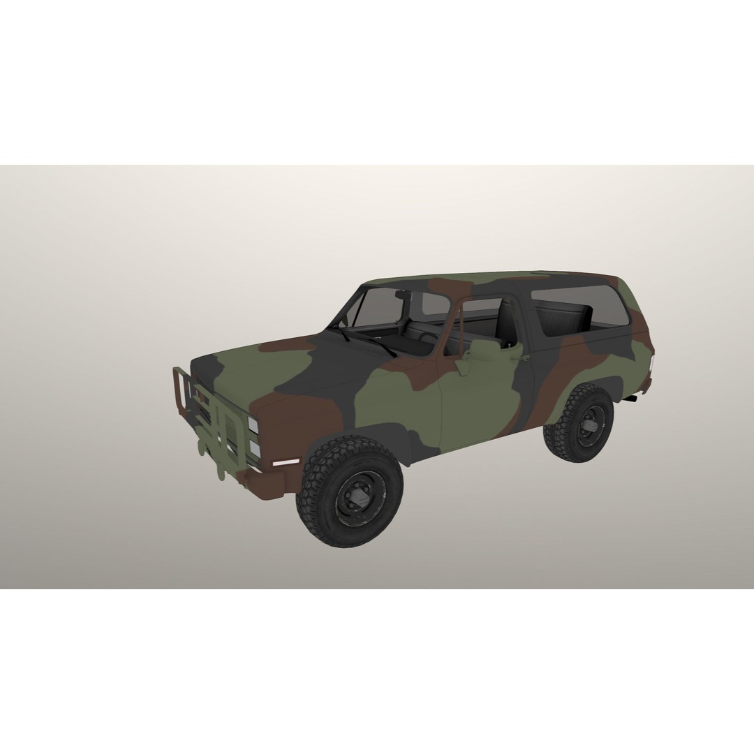USA Military Offroad Vehicle 3D Model – Low Poly Game Asset, FBX - View 33