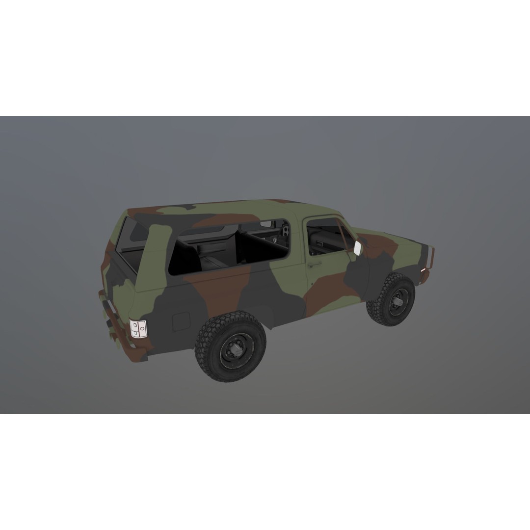 USA Military Offroad Vehicle 3D Model – Low Poly Game Asset, FBX - View 34