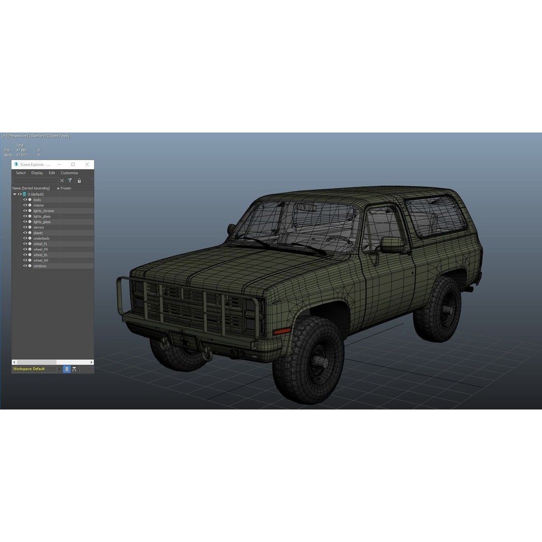 USA Military Offroad Vehicle 3D Model – Low Poly Game Asset, FBX - View 36