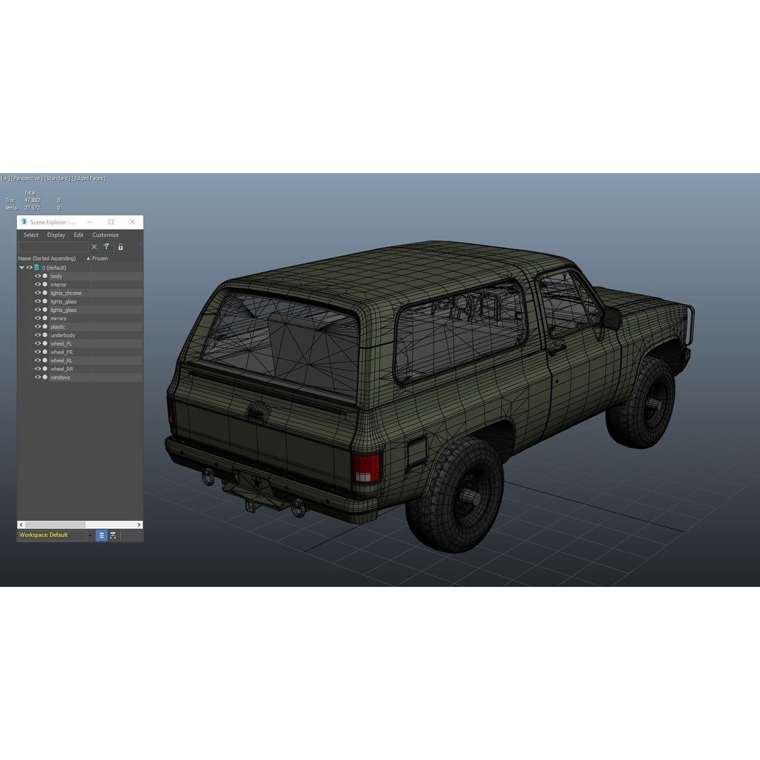 USA Military Offroad Vehicle 3D Model – Low Poly Game Asset, FBX - View 37