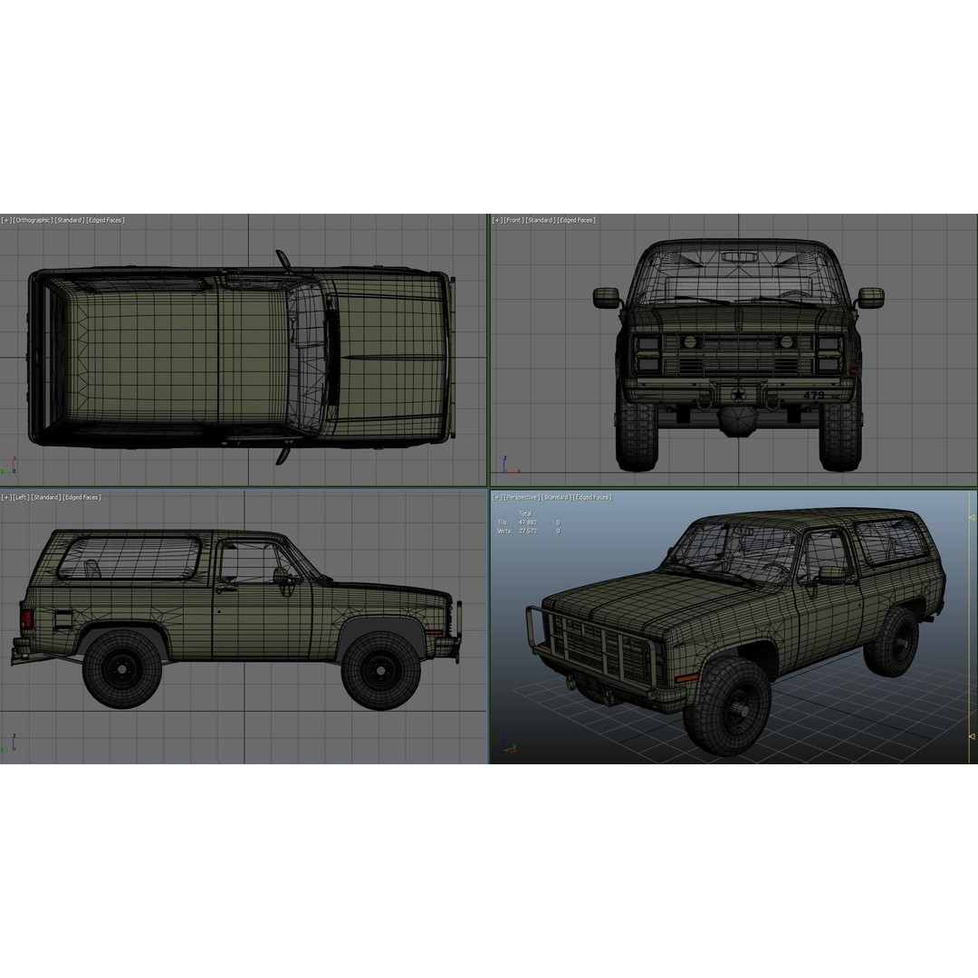 USA Military Offroad Vehicle 3D Model – Low Poly Game Asset, FBX - View 39