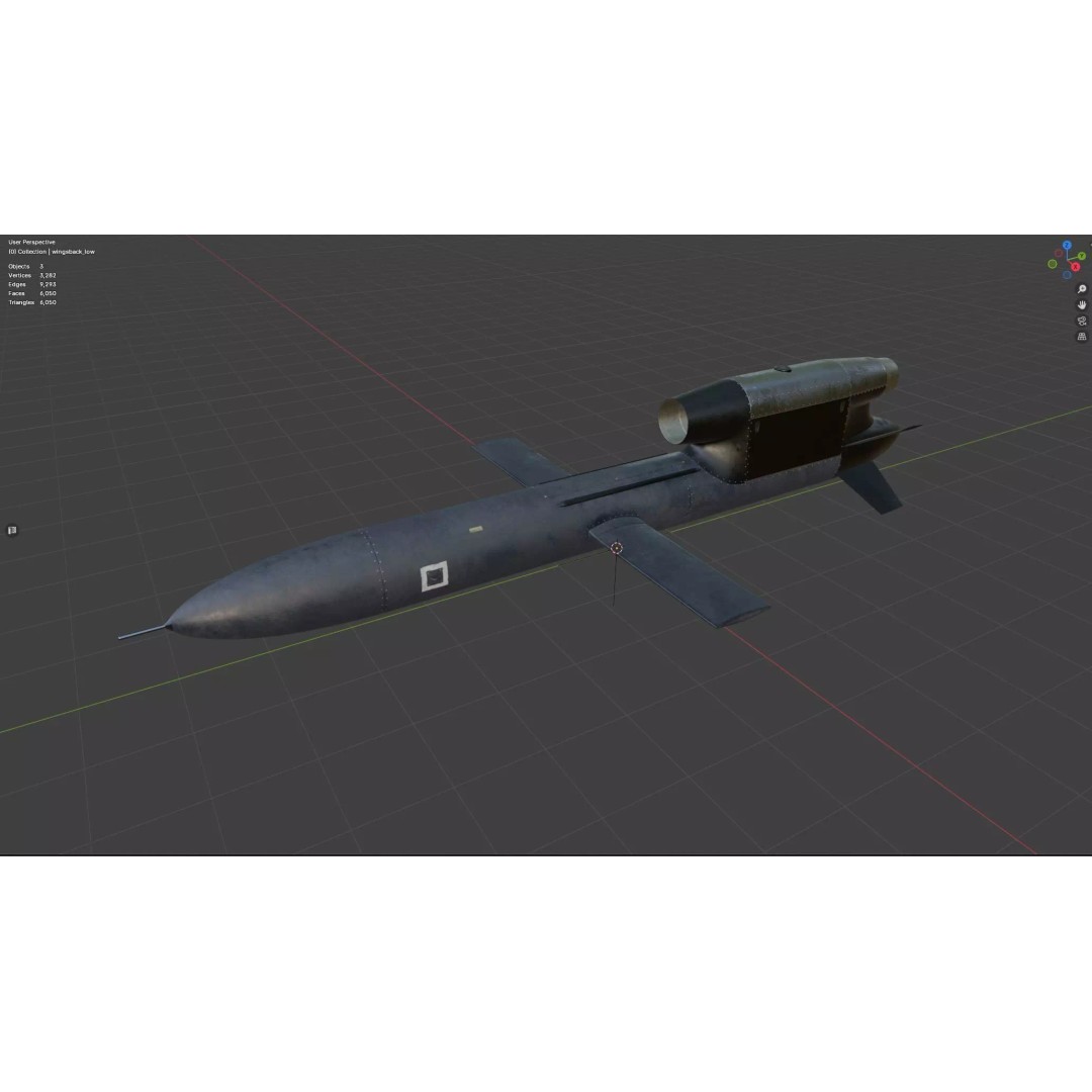 FP-5 Flamingo Missile 3D Model – Low Poly Game Ready PBR Asset - View 25