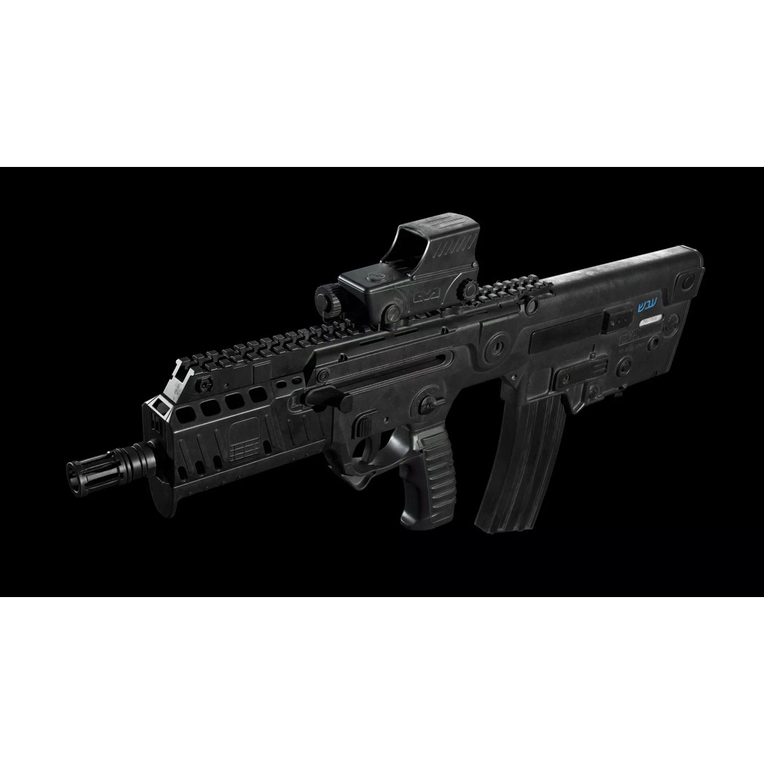 IWI Tavor X95 3D Model – Low Poly Game Ready Rifle, FBX, OBJ - View 2