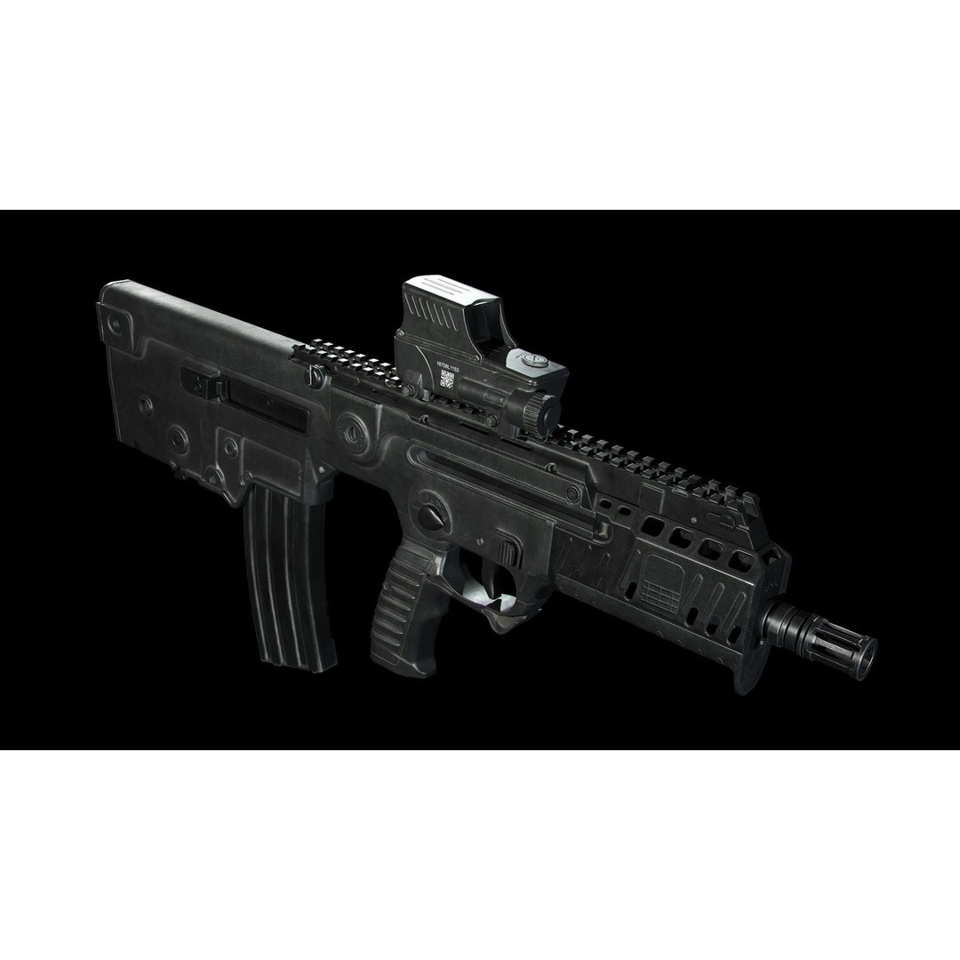 IWI Tavor X95 3D Model – Low Poly Game Ready Rifle, FBX, OBJ - View 3