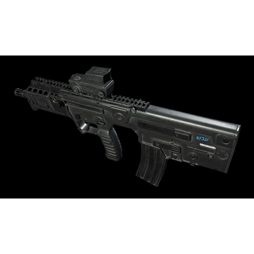 IWI Tavor X95 3D Model – Low Poly Game Ready Rifle, FBX, OBJ - View 4