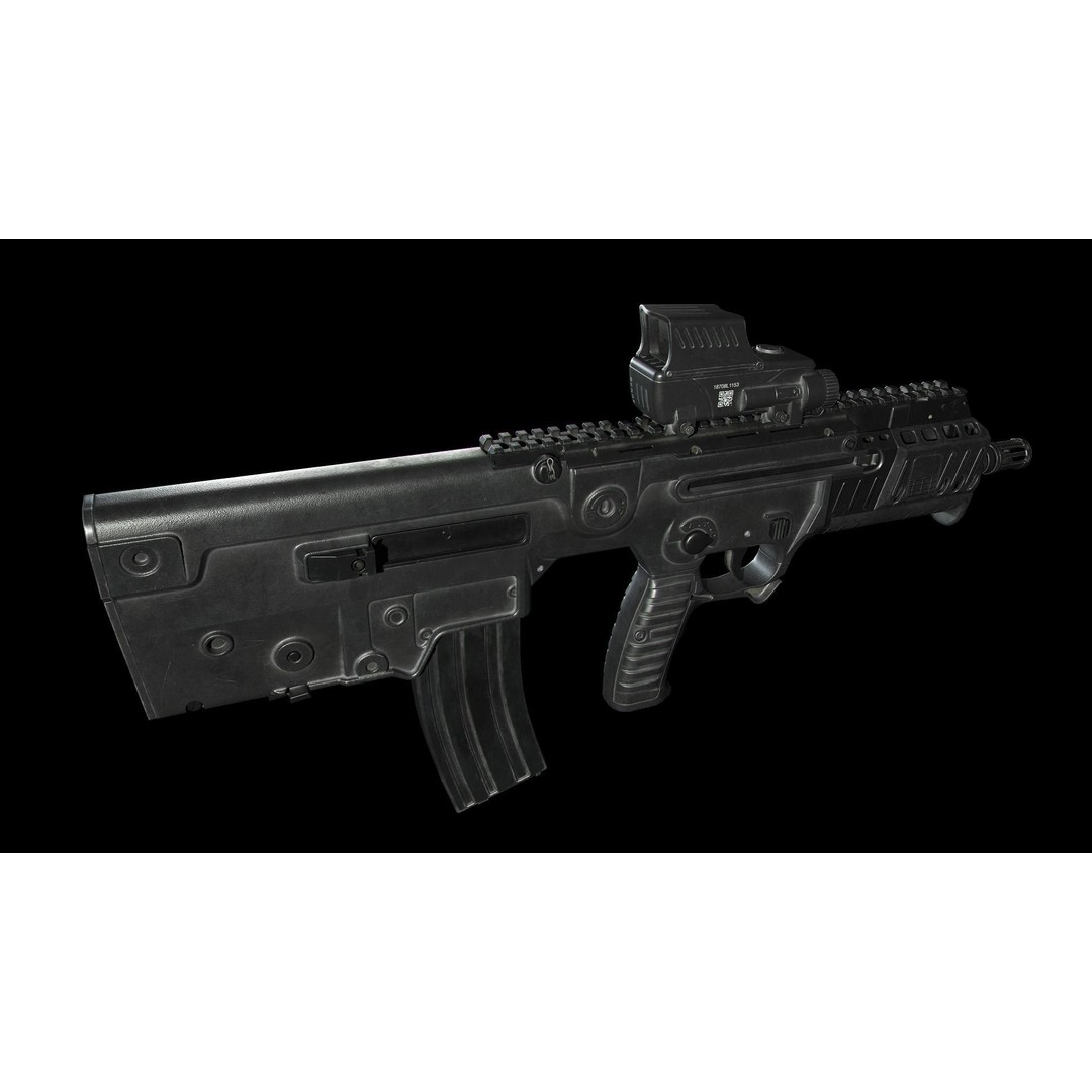 IWI Tavor X95 3D Model – Low Poly Game Ready Rifle, FBX, OBJ - View 5
