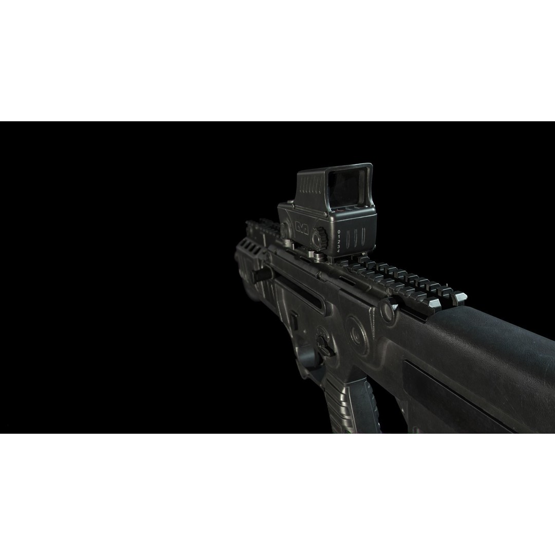 IWI Tavor X95 3D Model – Low Poly Game Ready Rifle, FBX, OBJ - View 6