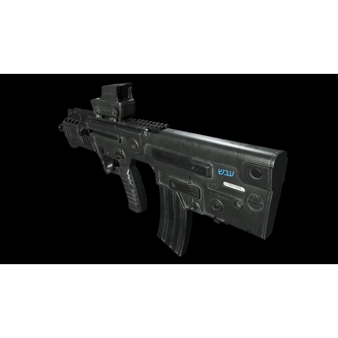 IWI Tavor X95 3D Model – Low Poly Game Ready Rifle, FBX, OBJ - View 7