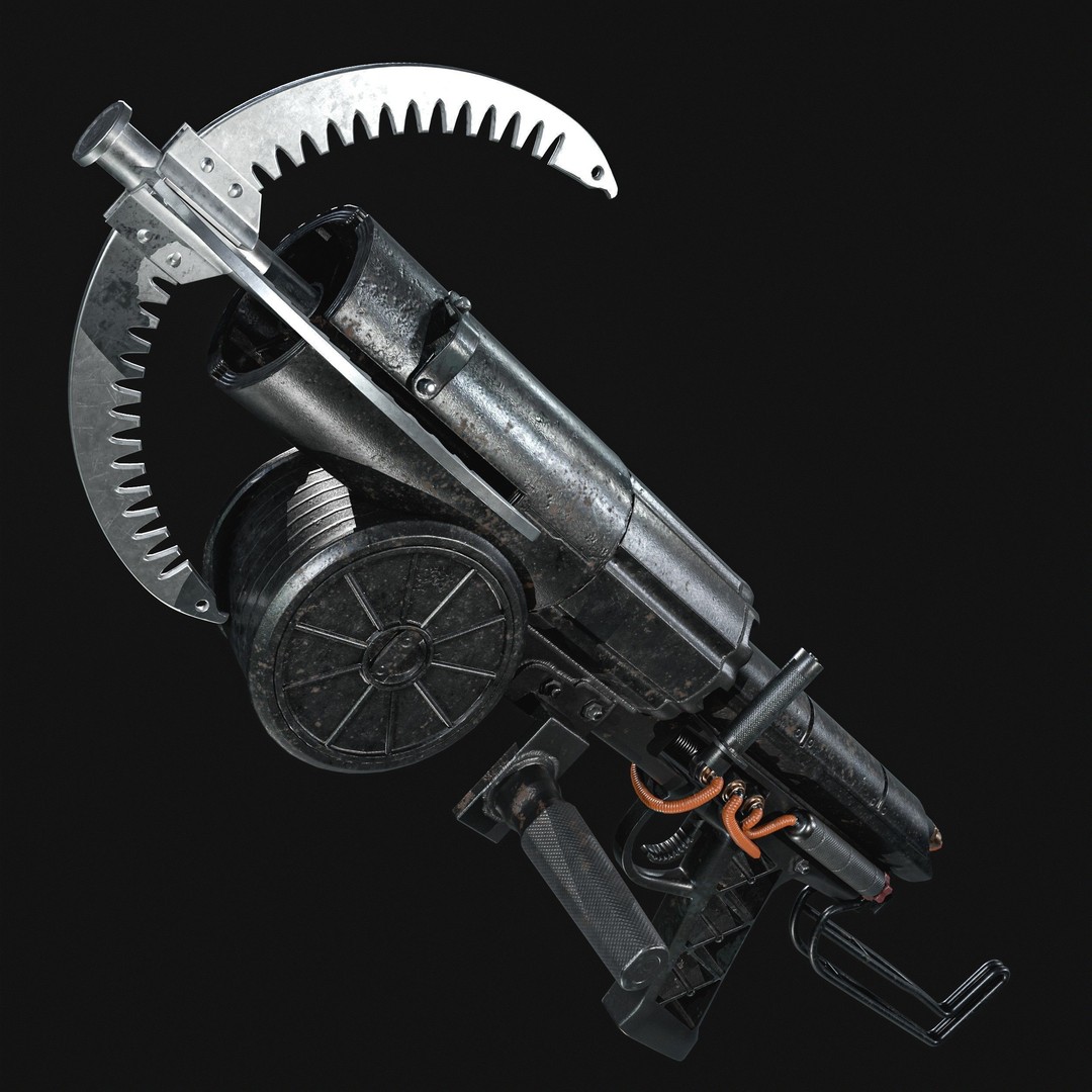 Grappling Hook Gun 3D Model – Low Poly PBR Game Asset, FBX - View 10