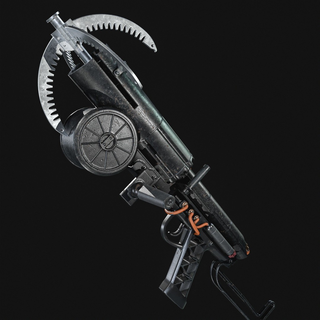 Grappling Hook Gun 3D Model – Low Poly PBR Game Asset, FBX - View 11
