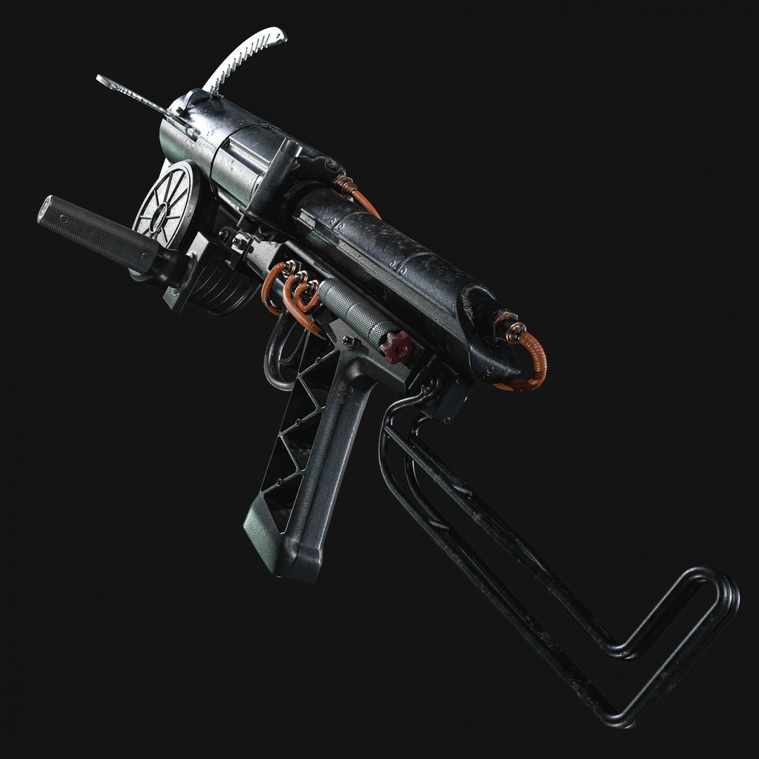 Grappling Hook Gun 3D Model – Low Poly PBR Game Asset, FBX - View 12