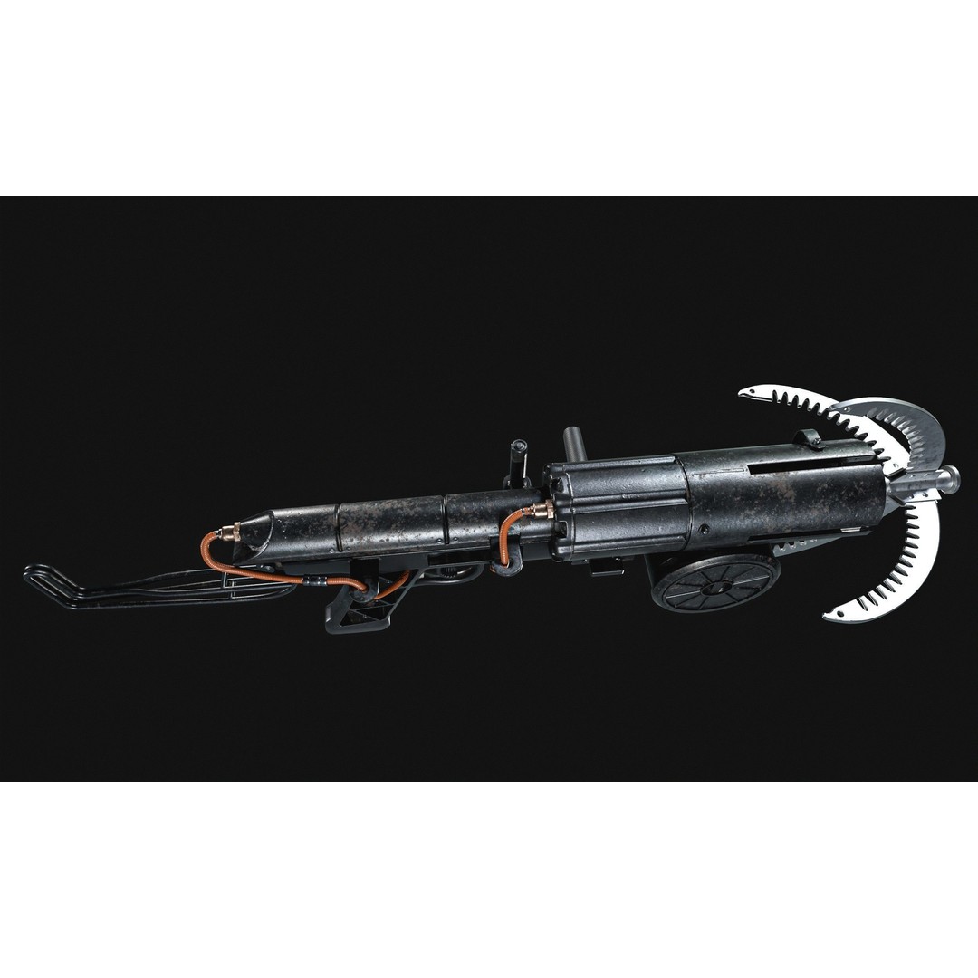 Grappling Hook Gun 3D Model – Low Poly PBR Game Asset, FBX - View 19