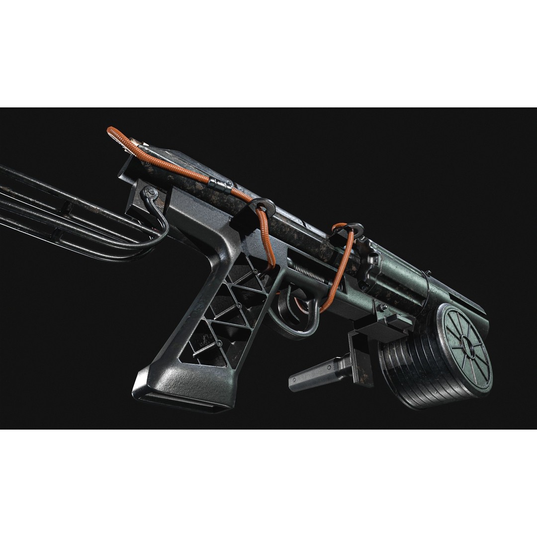 Grappling Hook Gun 3D Model – Low Poly PBR Game Asset, FBX - View 23
