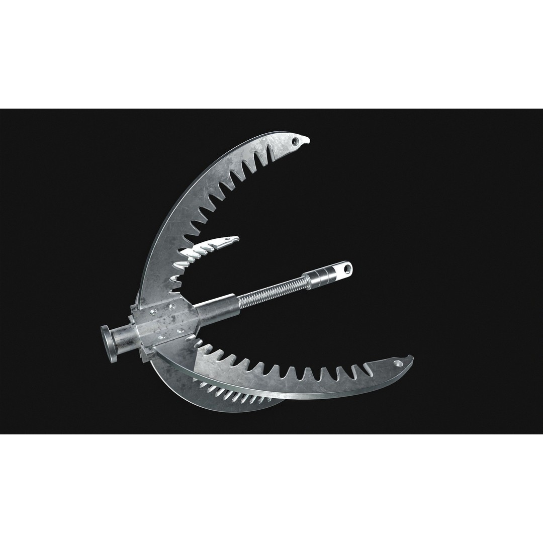 Grappling Hook Gun 3D Model – Low Poly PBR Game Asset, FBX - View 24