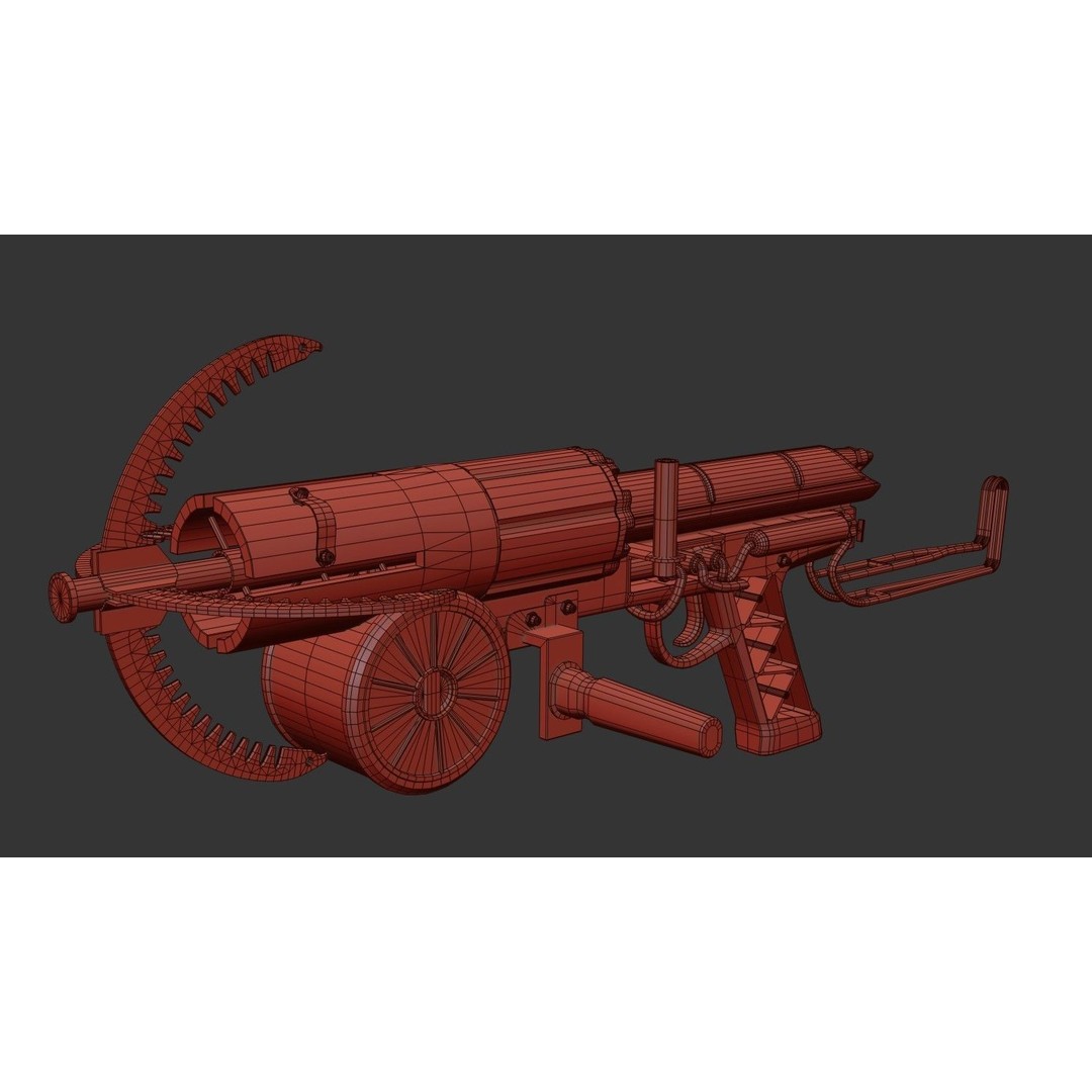 Grappling Hook Gun 3D Model – Low Poly PBR Game Asset, FBX - View 34