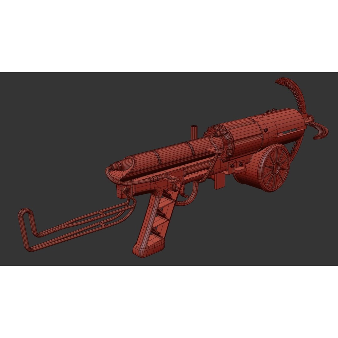 Grappling Hook Gun 3D Model – Low Poly PBR Game Asset, FBX - View 36