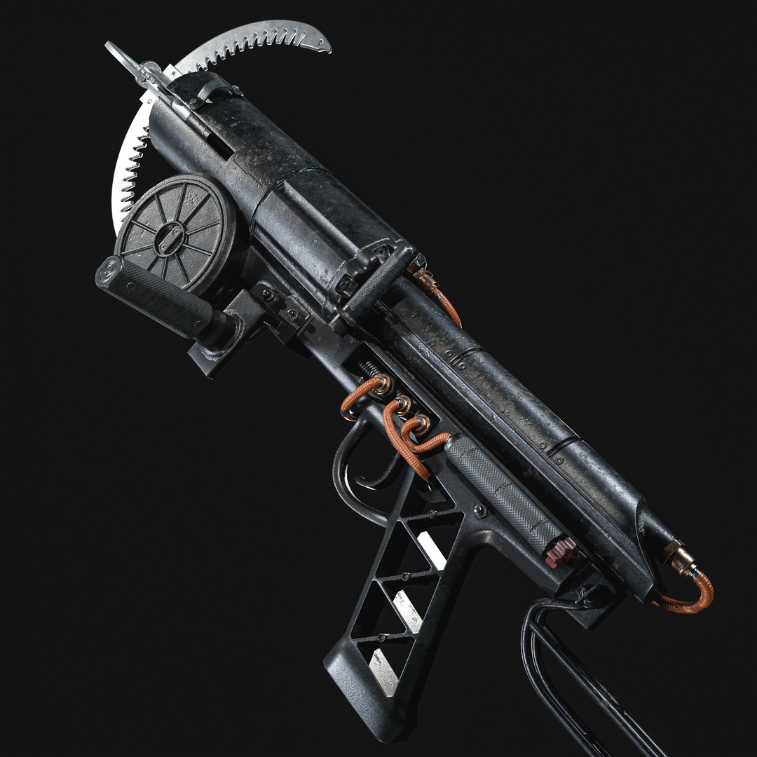 Grappling Hook Gun 3D Model – Low Poly PBR Game Asset, FBX - View 6