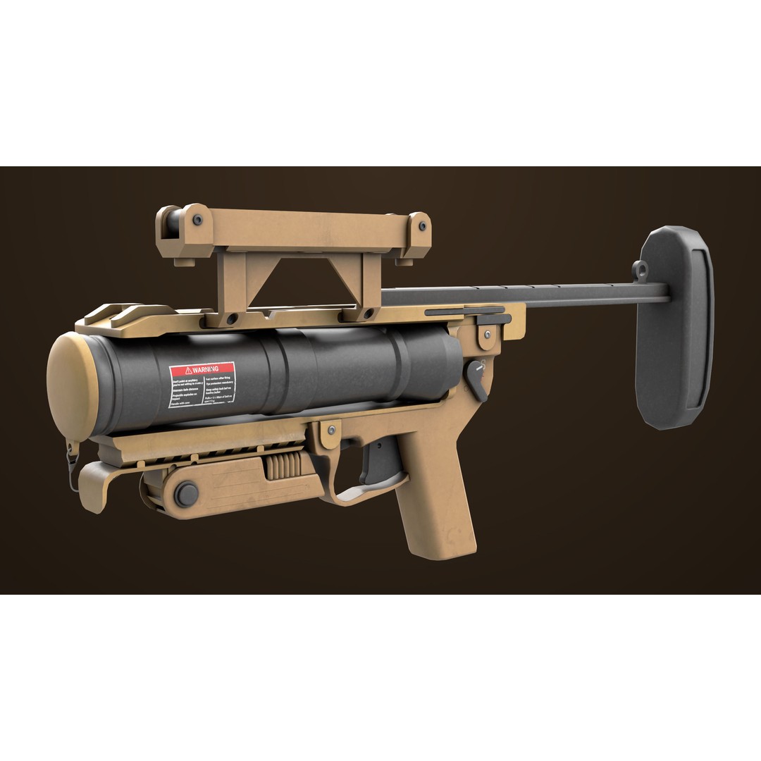Grenade Launcher 3D Model – Low Poly PBR Asset for Games, FBX - View 13