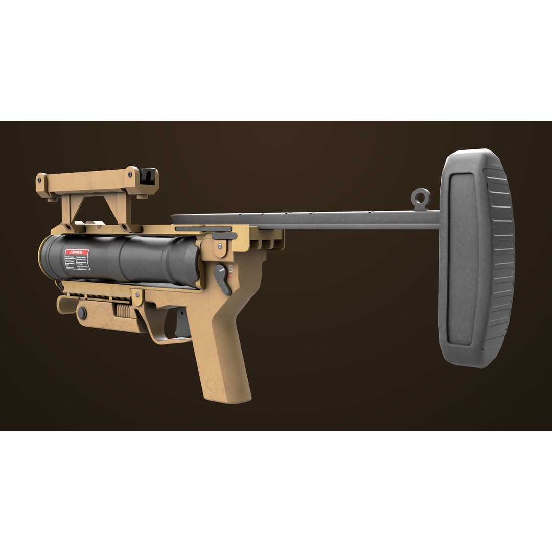 Grenade Launcher 3D Model – Low Poly PBR Asset for Games, FBX - View 14