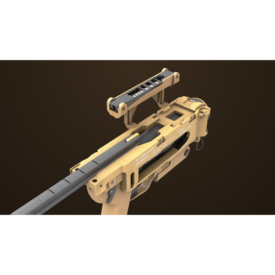 Grenade Launcher 3D Model – Low Poly PBR Asset for Games, FBX - View 17