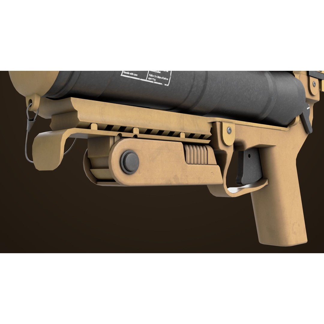 Grenade Launcher 3D Model – Low Poly PBR Asset for Games, FBX - View 19