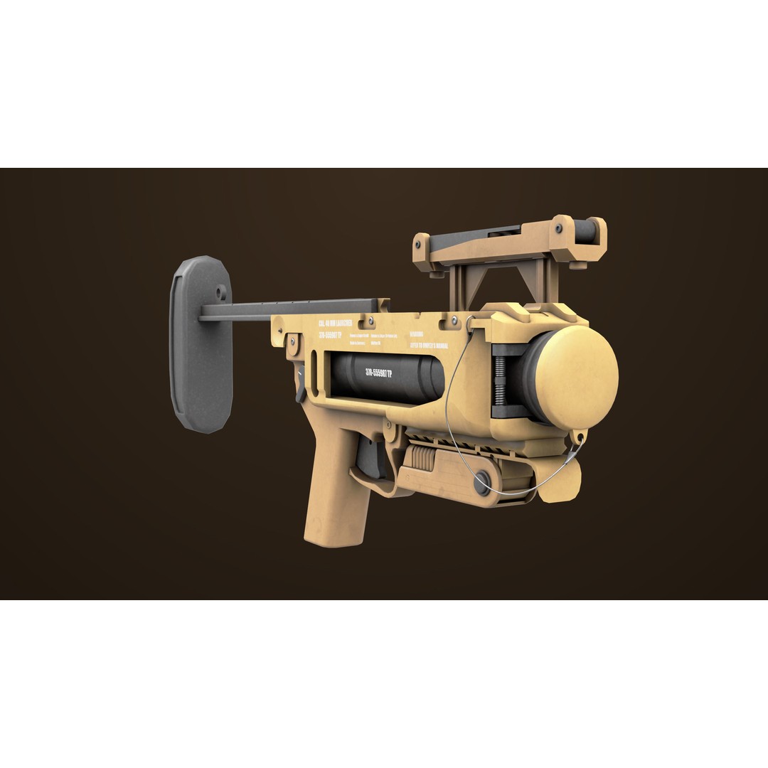 Grenade Launcher 3D Model – Low Poly PBR Asset for Games, FBX - View 21