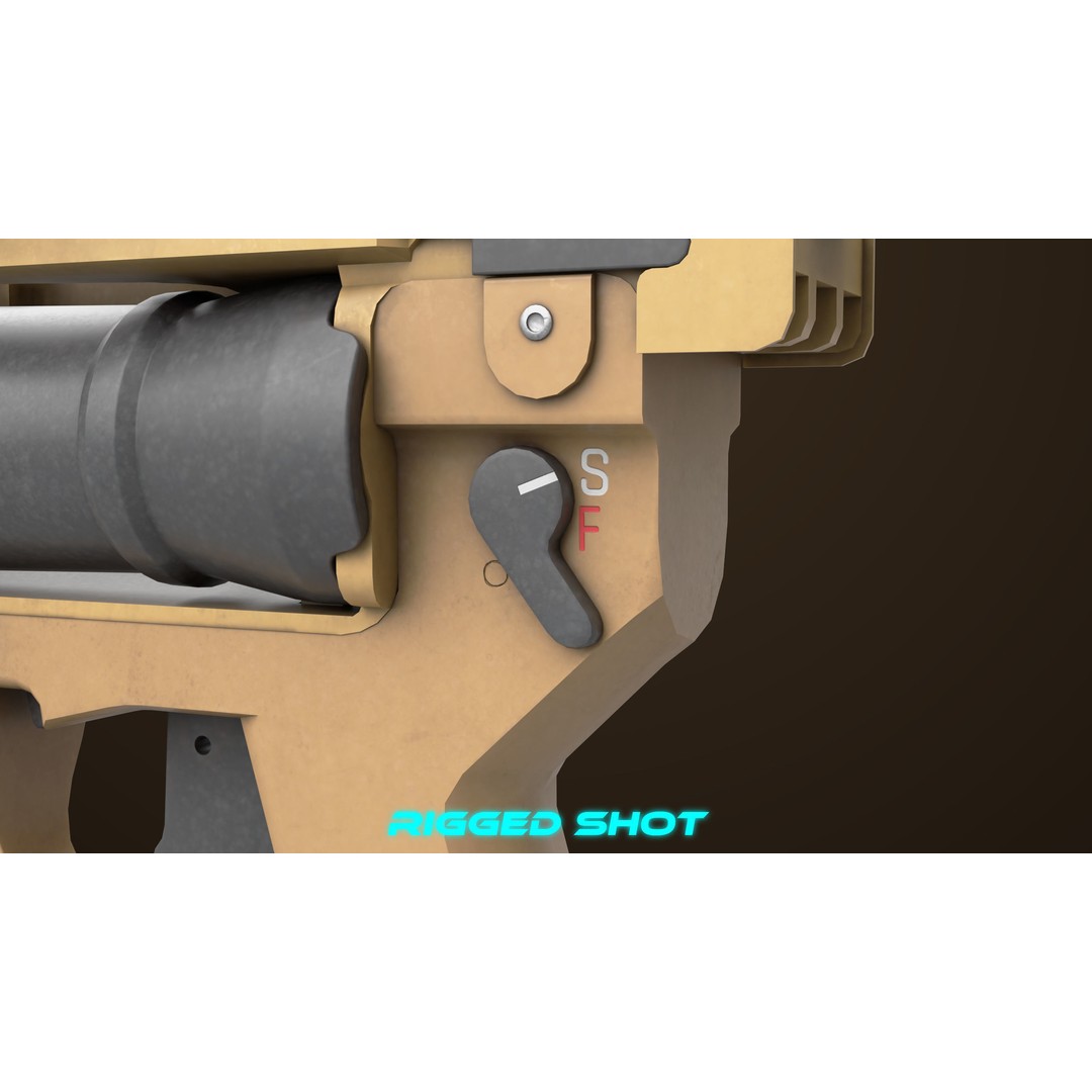Grenade Launcher 3D Model – Low Poly PBR Asset for Games, FBX - View 24