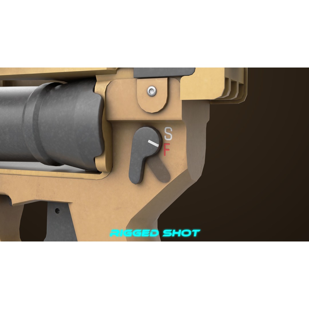 Grenade Launcher 3D Model – Low Poly PBR Asset for Games, FBX - View 25