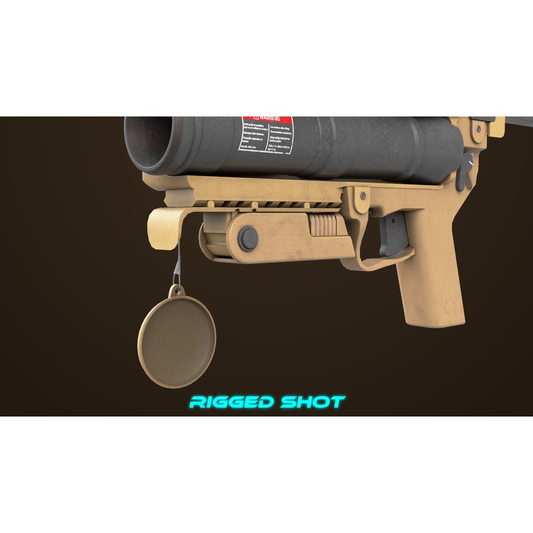 Grenade Launcher 3D Model – Low Poly PBR Asset for Games, FBX - View 28