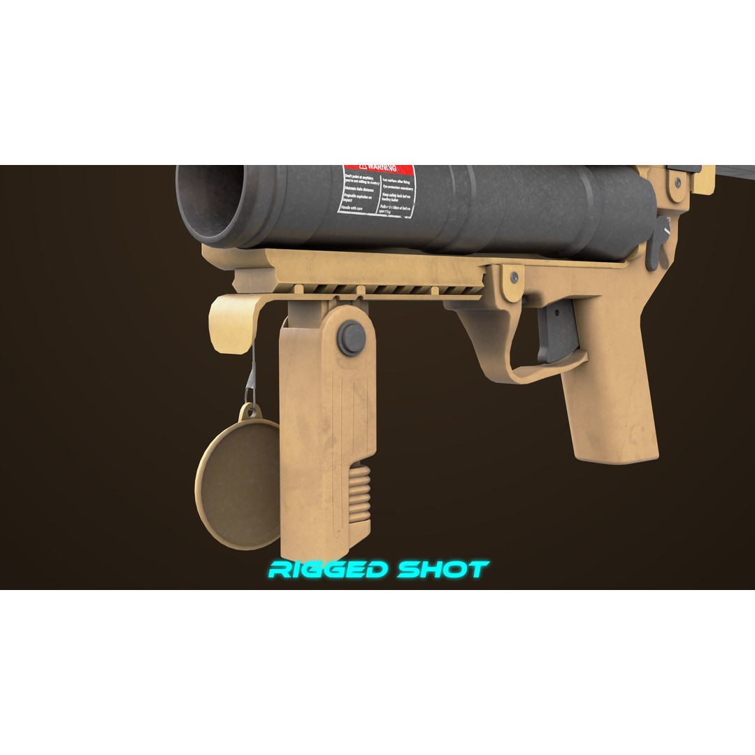 Grenade Launcher 3D Model – Low Poly PBR Asset for Games, FBX - View 29