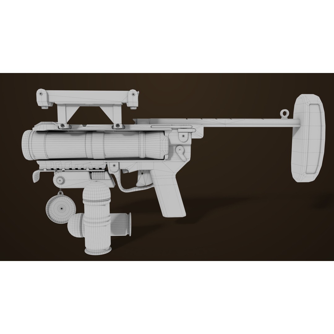 Grenade Launcher 3D Model – Low Poly PBR Asset for Games, FBX - View 35
